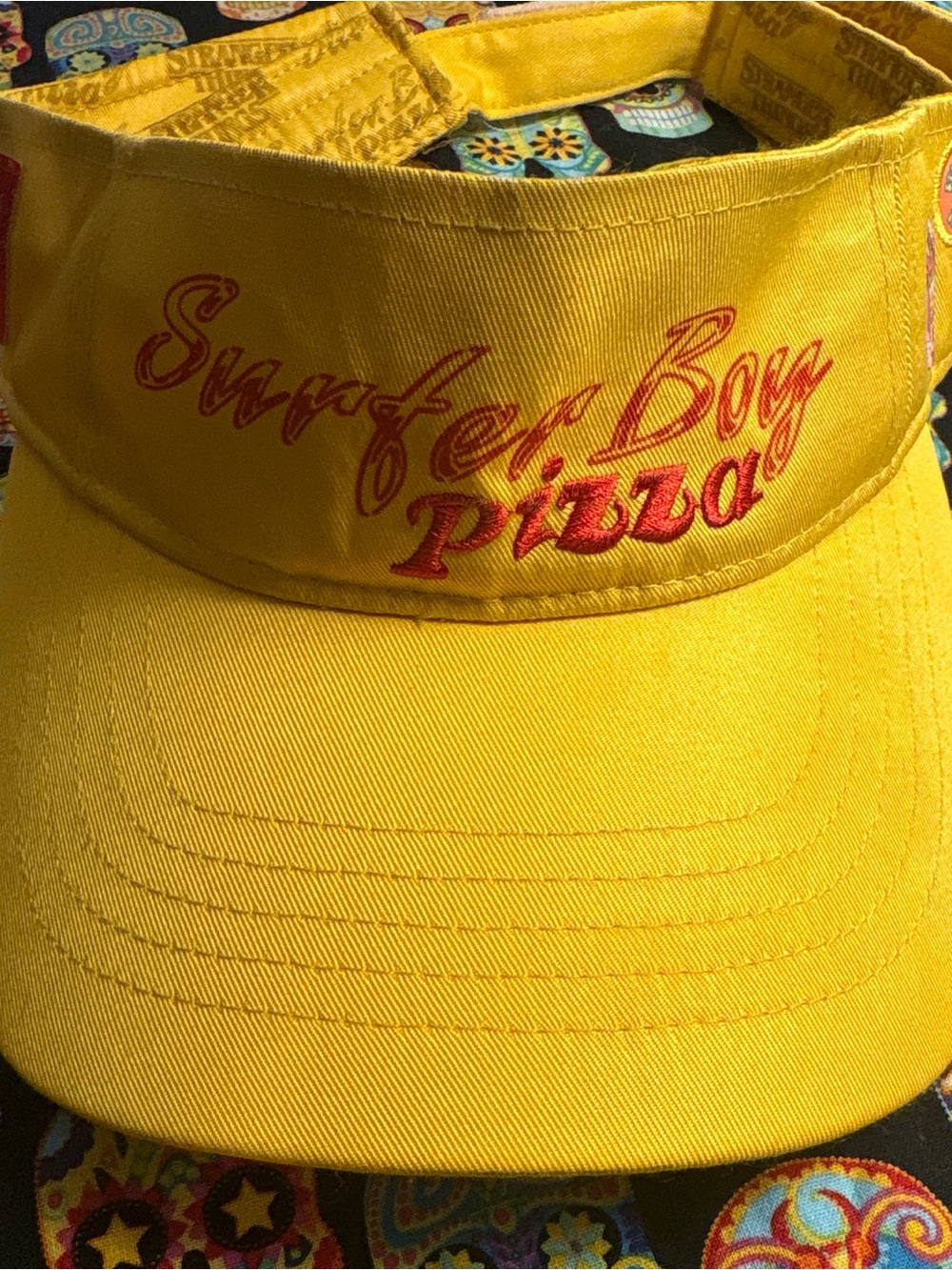 Universal Yellow Visor with Red Halloween Patch